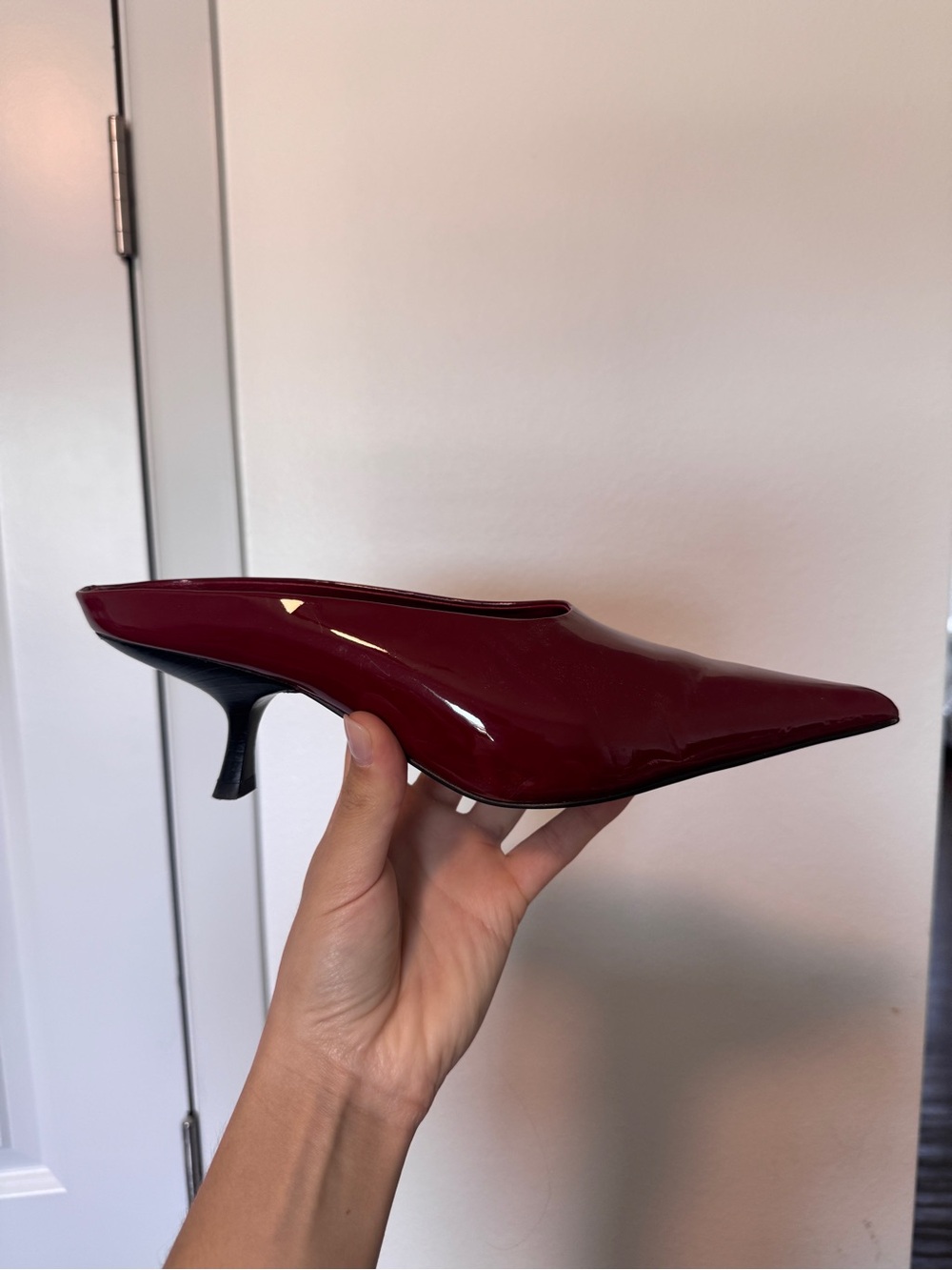 Jeffrey Campbell Burgundy Patent Pointed Mules - Picture 2 of 3